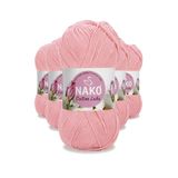 Nako 97548 Açık Pembe 5 Adet Cotton Lüks Yelek Tunik Kazak Bluz Hırka İpi Yünü