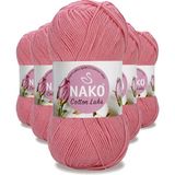 Nako 97551 Gül Pembe 5 Adet Cotton Lüks Yelek Tunik Kazak Bluz Hırka İpi Yünü