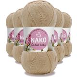Nako 97582 Camel 5 Adet Cotton Lüks Yelek Tunik Kazak Bluz Hırka İpi Yünü