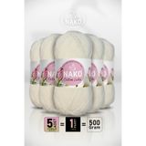 NAKO Cotton Lüks - 97570 Krem - 5'li Paket - 100gr/330m - Pamuklu Hırka Yelek Amigurumi İpi
