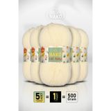NAKO Elit Baby - 99064 Krem - 5'li Paket x 100gr/250m - Bebek İpi - Anti Pilling Tüylenmez İp