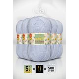 NAKO Elit Baby - Bebek Mavi (4687)- 5'li Paket x 100gr/250m - Bebek İpi - Anti Pilling Tüylenmez İp