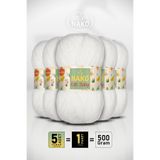 NAKO Elit Baby - Beyaz (208) - 5'li Paket x 100gr/250m - Bebek İpi - Anti Pilling Tüylenmez İp