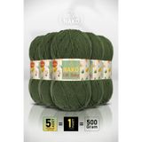 NAKO Elit Baby - Çam Yeşili (10665)- 5'li Paket x 100gr/250m - Bebek İpi - Anti Pilling Tüylenmez İp