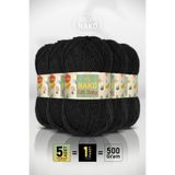 NAKO Elit Baby - Siyah (217) - 5'li Paket x 100gr/250m - Bebek İpi - Anti Pilling Tüylenmez İp