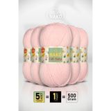 NAKO Elit Baby - Soft Pembe (2892) - 5'li Paket x 100gr/250m - Bebek İpi - Anti Pilling Tüylenmez İp