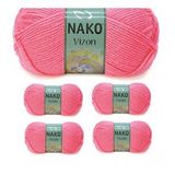 Nako No: 236 Vizon Premium Akrilik 5 Adet Gül Pembe El Örgü İpi Yünü