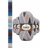 Nako No: 82422 5 Adet Vega Stripe Premium Akrilik El Örgü İpi Yünü