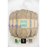 NAKO Panda - Bej (13955) - 5'li Paket - 100gr/120m - Kadife El Örgü İpi - Amigurumi Punch İpi