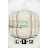 NAKO Panda - Ekru (3084) - 5'li Paket - 100gr/120m - Kadife El Örgü İpi - Amigurumi Punch İpi