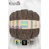 NAKO Panda - Kapiçino (14228) - 5'li Paket - 100gr/120m - Kadife El Örgü İpi - Amigurumi Punch İpi