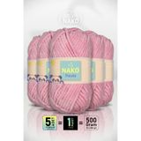 NAKO Panda - Pamuk Şeker (3121) - 5'li Paket - 100gr/120m - Kadife El Örgü İpi - Amigurumi Punch İpi