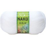 Nako Rekor 208 Beyaz El Örgü İpi