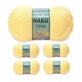 Nako Renk No:215 Saman Sarı 5 Adet Vizon Premium Akrilik El Örgü İpi Yünü