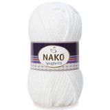 NAKO Spaghetti %25 Yünlü El Örgü Ipi 208 Beyaz