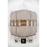 NAKO Süper İnci - 3079 Pembeli Gri - 5'li Paket - 100gr/250m - Bebek İpi - Anti Pilling Tüylenmez İp