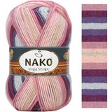 Nako Vega Stripe El Örgü Ipi Renk KODU:82415 - Pudra