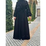 Nakşidil Papatyalı Reglan Kol Ferace - Siyah - XL