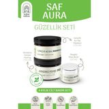 Nalan Sultan |Saf Aura Güzellik Cilt Bakım Seti (Acı Bal Maskesi + Shea Kremi + Nemlendirici Peeling) – %100 Bitkisel – 4 Aylık Cilt Bakım Seti