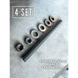 Nalbur Bakkal 25 cm Galveniz Gijon Tij ve Saplama Seti Pul Somun 4 Set - M8-25cm