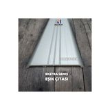 Nalbur Bakkal Geniş Eşik Profili 10 Cm - Parke Geçiş Profili 200 Cm - Gri (Ekstra Kalın alüminyum) 3mm Kalınlık