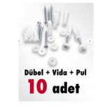 Nalbur Diyarı Korniş Montaj Seti Dübel + Vida + Pul (10 Adet) Dübel