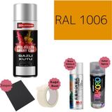 Nalburun 400 ml Doldurulmuş Selülozik Mat Sprey Boya + Astar + Boya Sökücü Set Ral - 1 Adet - 1006 Mısır Sarısı
