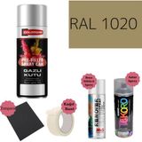 Nalburun 400 ml Doldurulmuş Selülozik Mat Sprey Boya + Astar + Boya Sökücü Set Ral - 1 Adet - 1020 Zeytin Sarısı