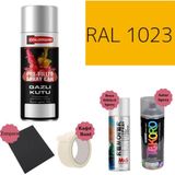 Nalburun 400 ml Doldurulmuş Selülozik Mat Sprey Boya + Astar + Boya Sökücü Set Ral - 1 Adet - 1023 Trafik Sarı