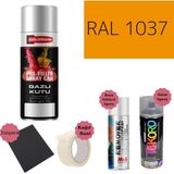 Nalburun 400 ml Doldurulmuş Selülozik Mat Sprey Boya + Astar + Boya Sökücü Set Ral - 1 Adet - 1037 Güneş Sarısı