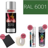Nalburun 400 ml Doldurulmuş Selülozik Mat Sprey Boya + Astar + Boya Sökücü Set Ral - 1 Adet - 6001 Zümrüt Yeşili