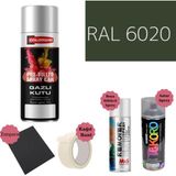 Nalburun 400 ml Doldurulmuş Selülozik Mat Sprey Boya + Astar + Boya Sökücü Set Ral - 1 Adet - 6020 Krom Yeşili