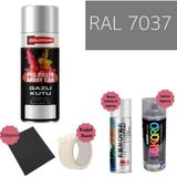Nalburun 400 ml Doldurulmuş Selülozik Parlak Sprey Boya + Astar + Boya Sökücü Set Ral - 151 Adet - 7037 Toz Grisi