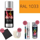 Nalburun 400 ml Doldurulmuş Selülozik Parlak Sprey Boya + Astar + Boya Sökücü Set Ral - 25 Adet - 1033 Dahliya Sarısı