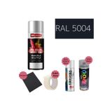Nalburun 400 ml Doldurulmuş Selülozik Parlak Sprey Boya Astar Boya Sökücü Set Ral 5004 Siyah Mavi