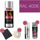 Nalburun 400 ml Doldurulmuş Selülozik Parlak Sprey Boya + Astar + Boya Sökücü Set Ral - 64 Adet - 4006 Trafik Mavi