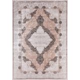 Nalcik Kahverengi Madalyon Modern Geometrik Etnik Desenli Boho Makinada Yıkanabilir Hav Toz Vermez Leke Tutmaz Kaymaz Taban Dijital Makine Baskı Halı Oturma Odası Salon Yolluk Koridor Mutfak Halısı