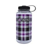 Nalgene 32oz Wide Mouth Purple Plaid Tritan Suluk