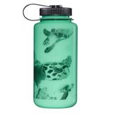 Nalgene Sustain Tritan BPA İçermeyen Su Şişesi,%50 Plastik Atıktan Elde Edilmiş Malzemeden Üretildi (ISCC sertifikalı kütle dengesi kullanılarak), 32 oz, Geniş Ağız, Glo Wyld Kaplumbağa