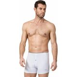 Namaldı 6 Adet Beyaz Renk Düğmeli Likralı Boxer - XL