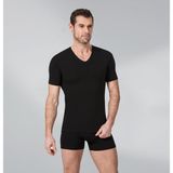 Namaldı Erkek %50 Modal %50 Pamuk V Yaka T-Shirt Xxl Beden Siyah Renk