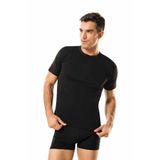 Namaldı Erkek Siyah Ribana Ince Biyeli Yarım Kol Bisiklet Yaka Fanila Atlet, 2XL Beden
