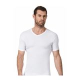 Namaldı Erkek V Yaka Kısa Kollu Beyaz Fanila,%100 Pamuk, 2XL Beden, 10 Adet Set