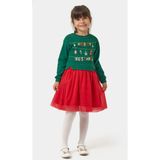 Name Baby & Kids Kız Çocuk Merry Simli Kız Yılbaşı Elbisesi NBK-24905 - 5 Yaş - Yeşil