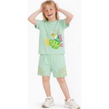 Name Baby & Kids Kız Çocuk Şortlu Yazlık Pijama Takımı - Kuş NBK-6143 - Mint - 11 - 12 Yaş