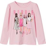 Name It Barbie Baskılı Uzun Kol Kız Çocuk Sweatshirt - Minimalist Tarz - 1,5 - 2 Yaş - Pembe