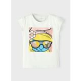 Name İt Beyaz Kız Bebek Bisiklet Yaka Kısa Kollu Baskılı T-Shirt 13217769