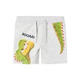 NAME IT Erkek Bebek NMMMEIR GIGANTOSAURUS LONG SHORTS VDE Şort Açık Gri Melanj 2-3 yaş