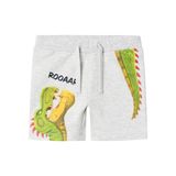 NAME IT Erkek Bebek NMMMEIR GIGANTOSAURUS LONG SHORTS VDE Şort Açık Gri Melanj 3-4 yaş