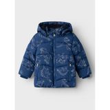 name ıt Erkek Çocuk Dinozor Desenli Puffer Mont, Koyu Mavi, 2-3 Yaş